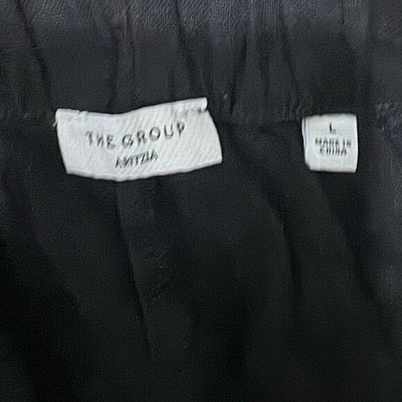 The Group Babaton Linen Blend Wide Leg Pants Black Large Pull On Minimalist - Picture 3 of 6